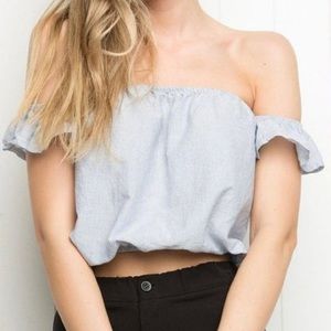 Brandy Melville cropped off the shoulder tube top
